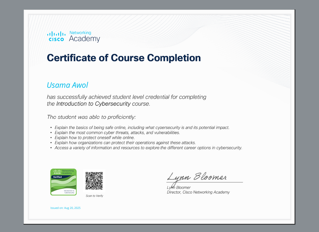 Cisco Networking Academy - Cybersecurity